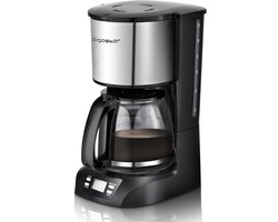 Aigostar Koffiezetapparaat 1.5L - Filterkoffie - met Glazen Kan - 12 Koppen - Koffiemachine - Warmhoudfunctie - Zwart/RVS