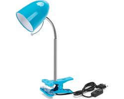 Aigostar LED klemlamp - E27 - H280mm - Verstelbare Leeslamp - Tafellamp - Turqoise- Excl. lampje