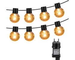 Aigostar Lichtsnoer 10m - 20 LED Bollen - Lichtslinger voor Buiten - Tuinverlichting - Feestverlichting - IP44 - Warm Wit Licht