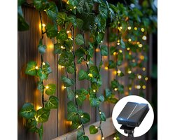 Aigostar Solar Tuinverlichting op Zonne Energie - 10M Kunstplant Klimop Slinger - IP65 - 100 LEDS - Lampen voor Buiten - Solar Buitenlamp