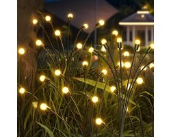 Aigostar Solar Tuinverlichting op Zonne Energie - 4-Pack - 24 LED Vuurvliegjes - IP44 - Lampen voor Buiten - Tuinlantaarns - Padverlichting