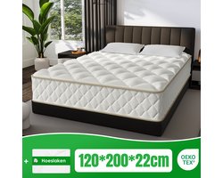 Aiidoits Matras 120x200 - matras 22cm dik - 7 zones - pocketvering matras - Orthopedisch - OEKO-TEX Gecertificeerd - 9 Lagen Hoogwaardige Materialen - Anti-Allergische - Tweepersoonsmatrassen - medium - Voor Kinderen en Volwassenen