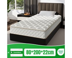 Aiidoits Matras 80x200 - matras 22cm dik - 7 zones - pocketvering matras - Orthopedisch - OEKO-TEX Gecertificeerd - 9 Lagen Hoogwaardige Materialen - Anti-Allergische - Eenpersoonsmatrassen - medium - Voor Kinderen en Volwassenen
