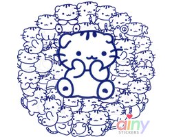 Ainy Kawaii Kat PET Stickers 40 stuks voor bullet journal, fotoalbum, wenskaarten, laptop, telefoon, waterfles, ook geschikt als muursticker, geschenksticker, skateboard Stickers, graffiti stickers, knutselen stickervellen voor kinderen / volwassenen