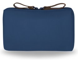 Ainy Make Up Tasje blauw - compacte organizer 15x11x6cm voor cosmetica en skincare - waterbestendig tas - toilettas dames voor make-up, sieraden en meer. De luxe beautycase voor tafel bureau of onderweg | cadeau voor vrouwen
