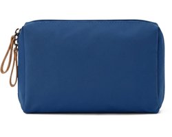 Ainy Make Up Tasje blauw S- compacte organizer 15x11x6cm voor cosmetica en skincare - waterbestendig tas - toilettas dames voor make-up, sieraden en meer. De luxe beautycase voor tafel bureau of onderweg | cadeau voor vrouwen