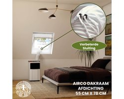Airco Dakraam Afdichting - 55 x 78 cm – 2 Jaar Garantie - Geschikt voor Inbouw Velux: CK02 (GGL 102, c02) | Fakro, Optilight: Maatcode 01 | Luxtra: C2A - Slang Afsluiten – Raamafdichtingskit Herbruikbaar – Mobiele Airco Afdichtkit Tegen Insecten