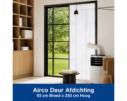 Airco Deur Afdichting Kit 235 x 93 cm - 2 jaar Garantie - Energiebesparende Ritssluiting voor Airco Slang - Airco Deurafdichting voor Schuifdeuren, Binnen en Buiten Deuren