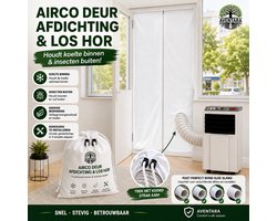 Airco Deur Afdichting met Hor – Houdt Koele Lucht Binnen & Insecten Buiten – Universeel voor Mobiele Airco - Breedte 93 cm – Geschikt voor Deuren van 201,5 t/m 250 cm Hoog – Eenvoudige Montage Zonder Boren