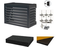 Air&Co - Geluidsdempende airco en warmtepomp omkasting - Maat S - 100 x 70 x 50 cm - Gepoedercoat - Aluminium - Hoogwaardige kwaliteit - Antraciet - RAL 7016 - Airco Cover