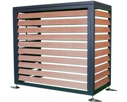 Airco Omkasting - Warmtepomp ombouw - gegalvaniseerd staal - antraciet, houtlook