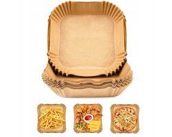 Airfryer Bakpapier Vierkant Bruin 100 Stuks - 17cm