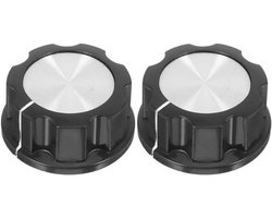 Airfryer Timer Knoppen - Vervangende Knoppen Oven - Keukenapparatuur Repareren - D Shaft Ontwerp - 32 x 16 mm - Zwart