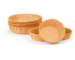 Airfryer XL & XXL Bakpapier 50 Stuks 20-23 cm + Wegwerp Grote Plastic Voedselveilige Transparante Folie – Airfryer Accessoires – Wegwerpbakjes & Folie