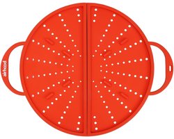 AirHood Siliconen Spatscherm | Spatdeksel | Opvouwbaar | Tegen Spatten uit de pan | 2-in-1 Onderzetter | Hittebestendig | | Cadmium Orange