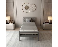 AirSleeperz® heavy duty metalen bedframe Job - Kleur grijs - Afmeting 90x200 cm - Voor 1 persoon - Draagkracht 350 kg