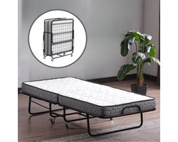 AirSleeperz® Luxe opklapbed Merel - 1 persoons - vouwbed 80x200 cm – Incl. Traagschuim Matras – Heavy Duty 150 kg