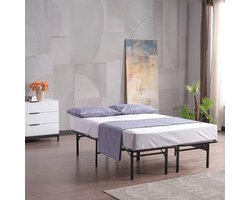 AirSleeperz® opvouwbaar bed Joost Premium - Kleur zwart - Afmeting 140x200 cm - 2 persoons vouwbed - Heavy duty: draagkracht 300 kg