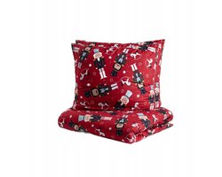 AITONA Kerst Dekbedovertrek Microvezel Rood 220x200cm