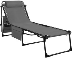 Aiverig® Ligbed Tuin Opvouwbaar – Zonnebed & Ligstoel Oxford – Draagbaar & UV-bestendig – Met Zonwerend Zonnescherm – Verstelbare 5-Standen Rugleuning – Voor Tuin, Strand & Camping