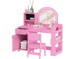 AIYAPLAY - Kaptafelset voor kinderen - MDF - 88,6 x 38,8 x 96,9 cm - Roze