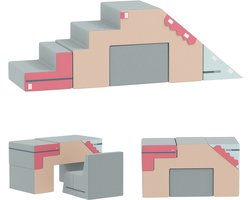 AIYAPLAY Kinder Speelset Zacht Fluweel, schuim 131L x 39B x 44H cm Beige+Blauw+Roze+Lichtgroen