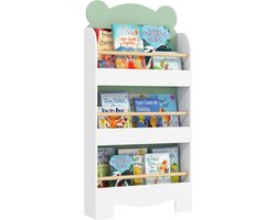 AIYAPLAY Kinderboekenrek-MDF, grenenhout-55L x 15B x 110H cm-Groen
