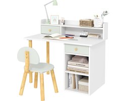 AIYAPLAY - Kinderbureau met stoel - MDF - 85 x 48 x 73 cm - Groen