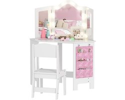 AIYAPLAY - Kinderkaptafelset - MDF - 93,6 x 48,5 x 111,5 cm - Wit