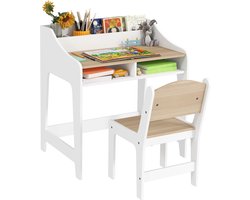AIYAPLAY Kinderstudiebureau met stoel MDF 60L x 48B x 68H cm Natuurhout