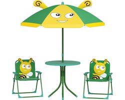 AIYAPLAY kindertuinset – staal, polyester – 49,5x49,5x50 cm – groen