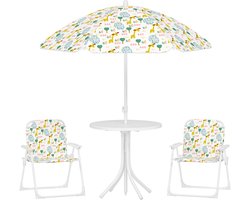 AIYAPLAY tuin kinderset - staal, polyester - 49,5x49,5x50 cm - wit