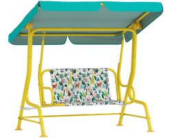 Aiyaplay Tweezits Schommelstoel-Staal, Oxford-stof-112L x 75B x 120H cm-Groen