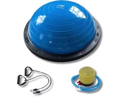 AJ-Sports Balance Board - Balanstrainer - Balans bord - Wiebelkussen - Balansbal - Balanskussen - Fitnessbal - Ø 60 CM - Inclusief Weerstandsbanden En Pomp - Fitness