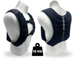 AJ-Sports Gewichtsvest PRO 15kg - Weight Vest - Trainingsvest - Hardloopvest - Krachttraining & Crossfit - Hardlopen - Cardio - Calisthenics - Fitness