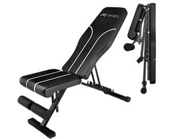 AJ-Sports Verstelbare Fitnessbank - Bench press - Halterbank - Bankdrukbank - Fitness bank - Bench - Trainingsbank - Fitness - Workout - Krachttraining - Licht en Robuust - Tot 300KG Belastbaar - Verstelbaar en Inklapbaar