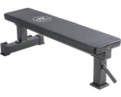 AJ-Sports Vlakke Fitnessbank - Halterbank - Bench Press - Fitness bank - Bankdrukbank - Halterbanken - Bench - Zwart - Krachttraining - Fitness - Exclusief gewichten