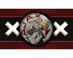 Ajax Amsterdam Metalen Wandbord, Maat:30x20 cm - Man Cave Wandbord - Wandbord mancave - Kroeg decoratie - Tekstbord - Metalen wandbord - Metalen wanddecoratie