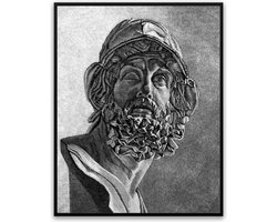 Ajax God Tekening Fotolijst met glas 30 x 40 cm - Prachtige kwaliteit - kunst - schilderij - verjaardag - kado - Canvas - incl ophangsysteem - Poster - cadeau