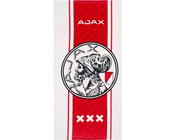 Ajax-handdoek wit rood wit 70x140 cm