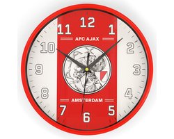Ajax-wandklok wit rood wit
