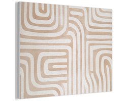 Akoestisch wandpaneel 100x70 cm - Vilt schilderij Aardetinten - Labyrintpatroon - Akoestische panelen - Geluidsdempende wanddecoratie - Geluidsisolatie woonkamer - Muurdecoratie geluidspanelen