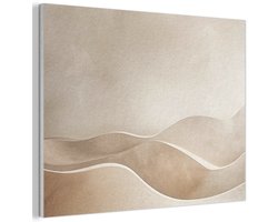 Akoestisch wandpaneel 100x70 cm - Vilt schilderij Beige - Natuur - Abstract - Modern - Akoestische panelen - Geluidsdempende wanddecoratie - Geluidsisolatie woonkamer - Muurdecoratie geluidspanelen