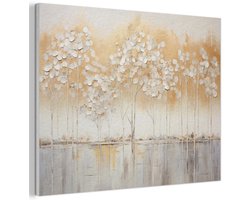 Akoestisch wandpaneel 100x70 cm - Vilt schilderij Bomen - Kunst - Acryl - Natuur - Akoestische panelen - Geluidsdempende wanddecoratie - Geluidsisolatie woonkamer - Muurdecoratie geluidspanelen