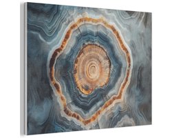 Akoestisch wandpaneel 100x70 cm - Vilt schilderij Cirkel - Ringen - Steen - Tinten - Akoestische panelen - Geluidsdempende wanddecoratie - Geluidsisolatie woonkamer - Muurdecoratie geluidspanelen