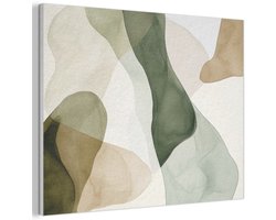 Akoestisch wandpaneel 100x70 cm - Vilt schilderij Japandi - Abstract - Groen - Akoestische panelen - Geluidsdempende wanddecoratie - Geluidsisolatie woonkamer - Muurdecoratie geluidspanelen