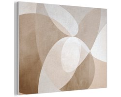 Akoestisch wandpaneel 100x70 cm - Vilt schilderij Ovale vormen - Transparant - Zachte overgang - Akoestische panelen - Geluidsdempende wanddecoratie - Geluidsisolatie woonkamer - Muurdecoratie geluidspanelen