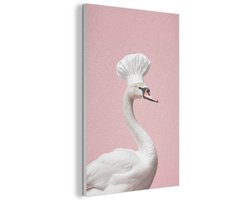 Akoestisch wandpaneel 40x60 cm - Vilt schilderij Zwaan - Koksmuts - Mooi - Klassiek - Akoestische panelen - Geluidsdempende wanddecoratie - Geluidsisolatie woonkamer - Muurdecoratie geluidspanelen