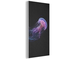 Akoestisch wandpaneel 40x80 cm - Vilt schilderij Kwal - Doorzichtig - Roze - Tentakels - Akoestische panelen - Geluidsdempende wanddecoratie - Geluidsisolatie woonkamer - Muurdecoratie geluidspanelen