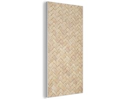 Akoestisch wandpaneel 40x80 cm - Vilt schilderij Patroon - Beige - Rotan print - Akoestische panelen - Geluidsdempende wanddecoratie - Geluidsisolatie woonkamer - Muurdecoratie geluidspanelen